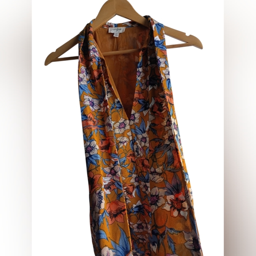 Umgee Floral Tie Up Top Size Small - Picture 4 of 4